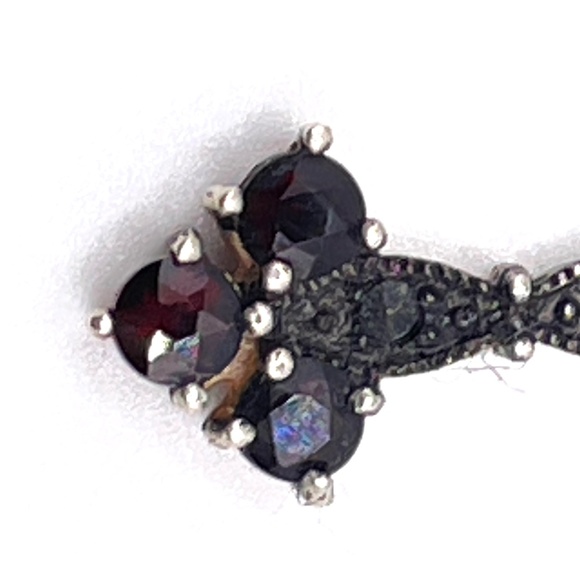 Sterling Silver Garnet Cross Pendant Necklace - Picture 7 of 13